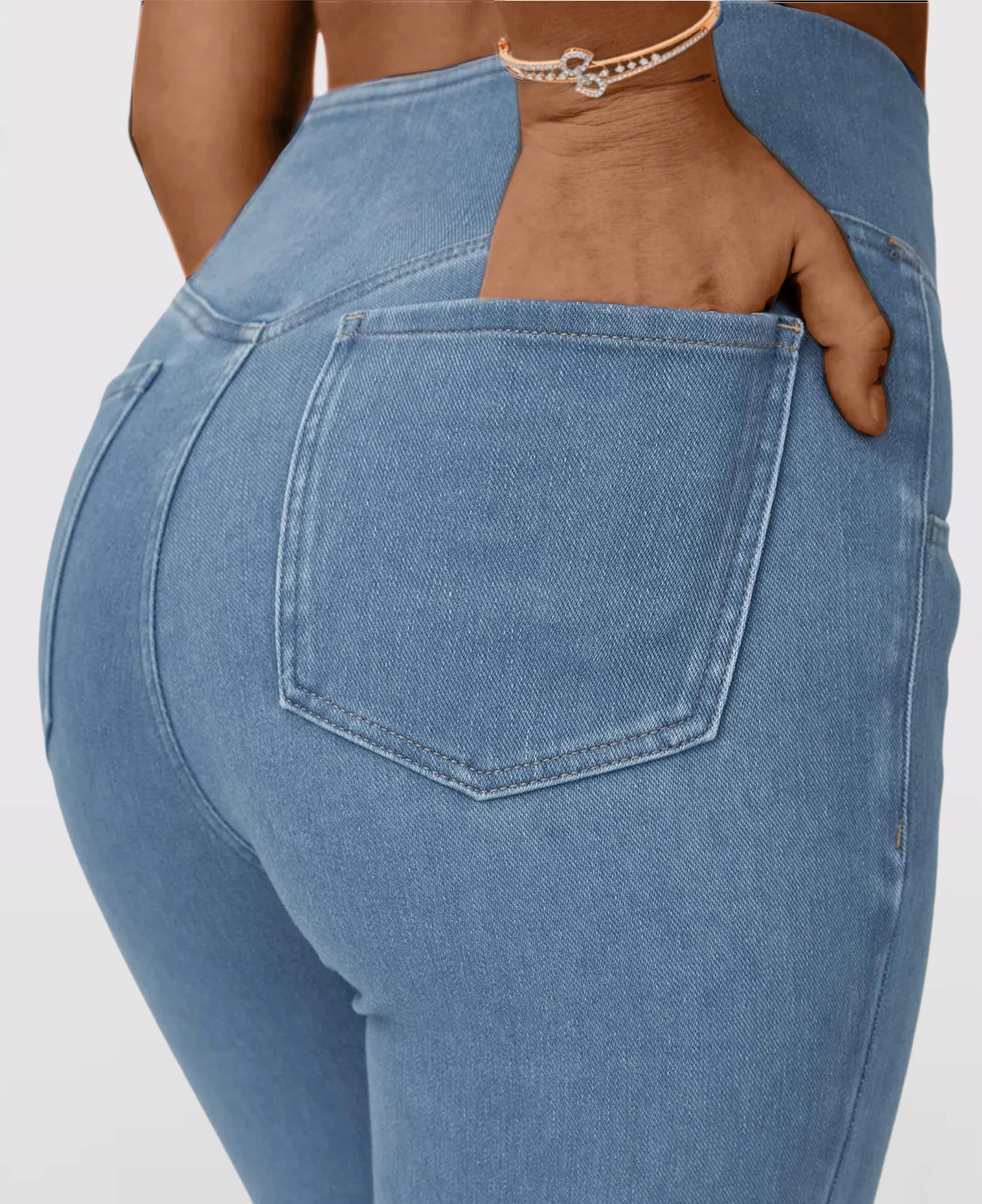 Calça Flare Jeans Cintura Cruzada