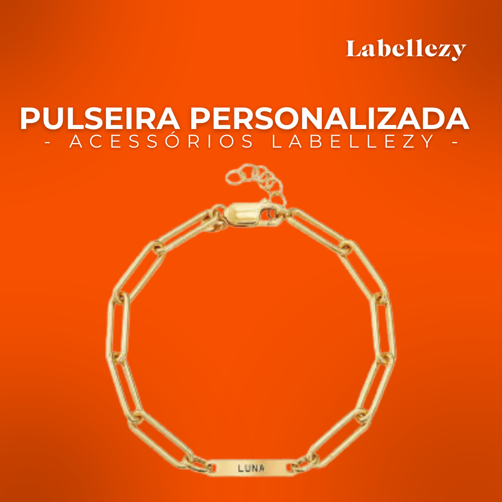 Pulseira Clip Personalizável Com Nomes + Caixa de Presente