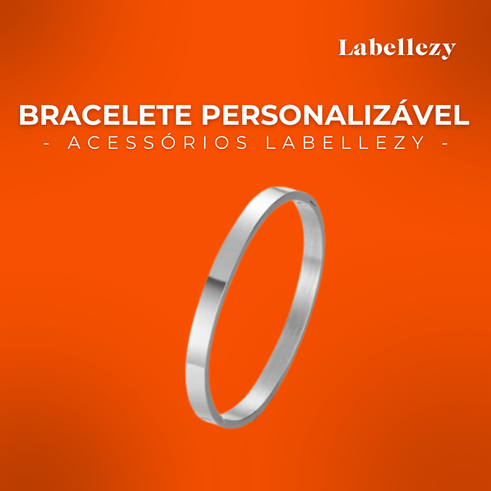 Bracelete Personalizável com Nomes/Textos Com Fecho