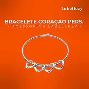 Bracelete de Coração Personalizável Com Nomes