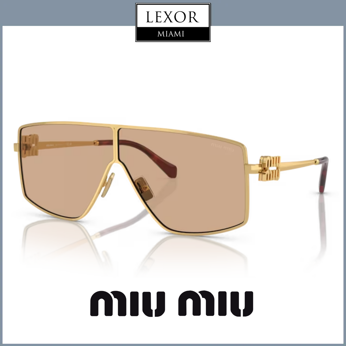 MIU MIU 0MU 51ZS 5AK40D 69 Óculos de sol femininos de metal polido