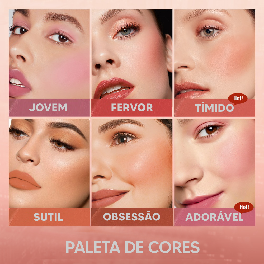 Batom Matte Lipstick 3 em 1 - Boca, Sombra e Blush