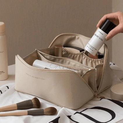 Cosmetico Bag - Bolsa em Couro Organizadora de Skin Care e Maquiagens