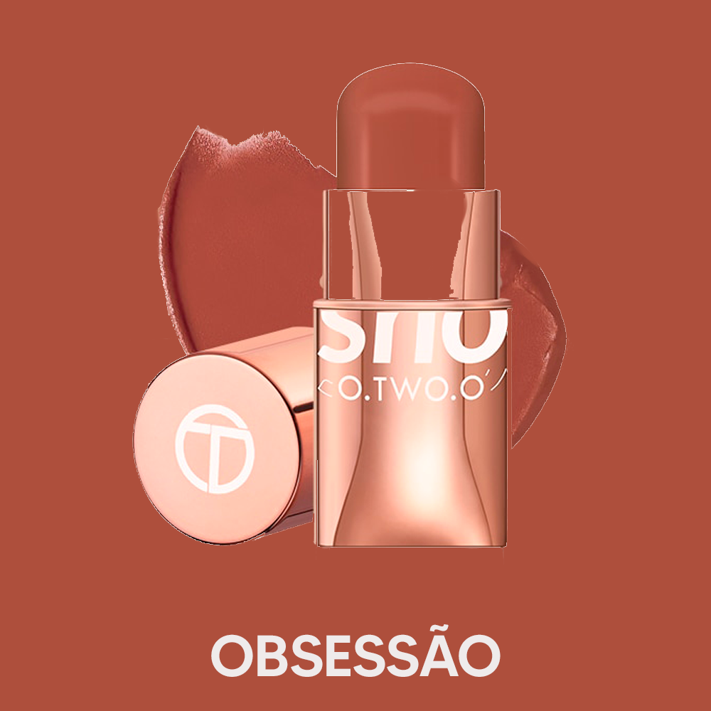 Batom Matte Lipstick 3 em 1 - Boca, Sombra e Blush